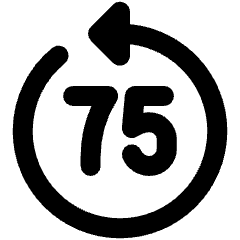 Go Backward 75 Control Icon from Ultimate Bold Set