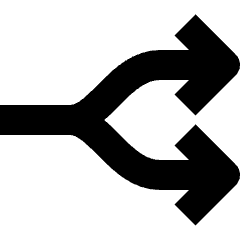 Zigzag Split Arrow Icon from Nova Solid Set