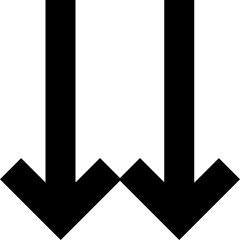 Double Line Arrow Down Icon from Sharp Solid Set