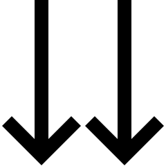 Double Line Arrow Down Icon from Sharp Line Set