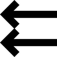 Double Line Arrow Left Icon from Sharp Solid Set
