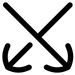 Line Arrow Crossover Down Icon from Flex Line Set
