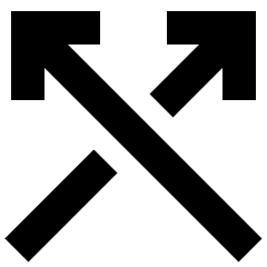 Line Arrow Crossover Up Icon from Sharp Solid Set