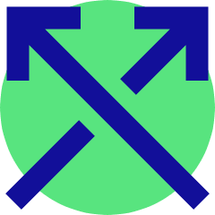 Line Arrow Crossover Up Icon from Sharp Pop Set