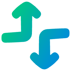 Line Arrow Dodge 4 Icon from Plump Gradient Set