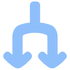 Line Arrow Split Down 1 Icon from Plump Flat Set