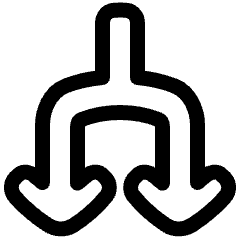 Line Arrow Split Down 1 Icon from Plump Line Set