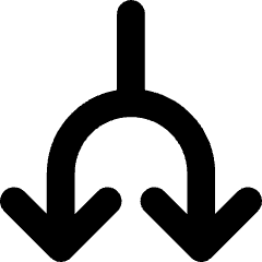 Line Arrow Split Down 1 Icon from Core Solid Set