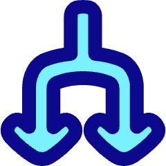 Line Arrow Split Down 1 Icon from Plump Pop Set