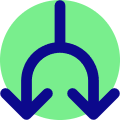 Line Arrow Split Down 1 Icon from Core Pop Set