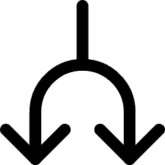 Line Arrow Split Down 1 Icon from Core Line Set