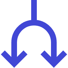 Line Arrow Split Down 1 Icon from Sharp Duo Set