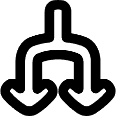 Line Arrow Split Down 1 Icon from Plump Remix Set