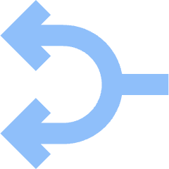 Line Arrow Split Left 1 Icon from Sharp Flat Set