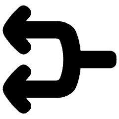 Line Arrow Split Left 1 Icon from Plump Solid Set