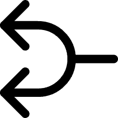 Line Arrow Split Left 1 Icon from Core Line Set