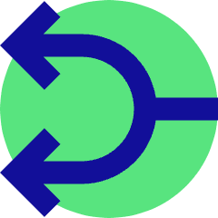 Line Arrow Split Left 1 Icon from Sharp Pop Set