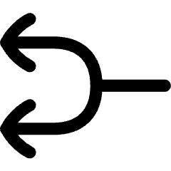 Line Arrow Split Left 1 Icon from Flex Line Set