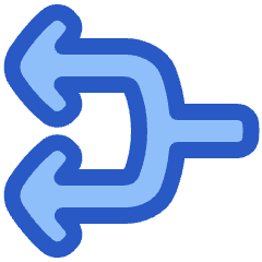 Line Arrow Split Left 1 Icon from Plump Duo Set