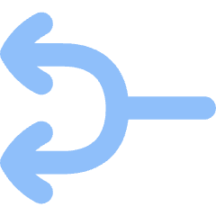 Line Arrow Split Left 1 Icon from Flex Flat Set