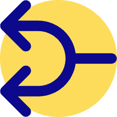 Line Arrow Split Left 1 Icon from Core Pop Set