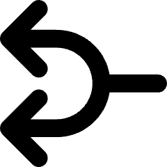 Line Arrow Split Left 1 Icon from Core Solid Set