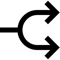 Line Arrow Split Right 1 Icon from Sharp Line Set