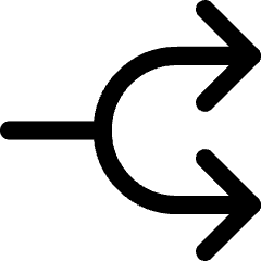 Line Arrow Split Right 1 Icon from Core Line Set