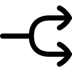 Line Arrow Split Right 1 Icon from Flex Line Set