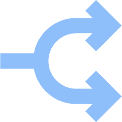 Line Arrow Split Right 1 Icon from Sharp Flat Set