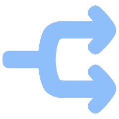 Line Arrow Split Right 1 Icon from Plump Flat Set