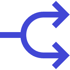 Line Arrow Split Right 1 Icon from Sharp Duo Set