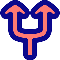 Line Arrow Split Up 1 Icon from Plump Pop Set