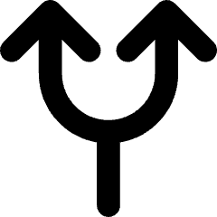 Line Arrow Split Up 1 Icon from Core Solid Set