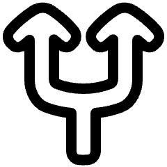 Line Arrow Split Up 1 Icon from Plump Line Set