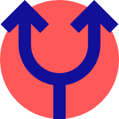 Line Arrow Split Up 1 Icon from Sharp Pop Set
