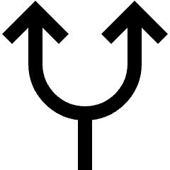 Line Arrow Split Up 1 Icon from Sharp Line Set
