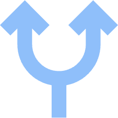 Line Arrow Split Up 1 Icon from Sharp Flat Set