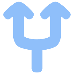 Line Arrow Split Up 1 Icon from Plump Flat Set