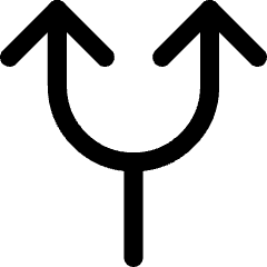 Line Arrow Split Up 1 Icon from Core Line Set