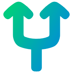 Line Arrow Split Up 1 Icon from Plump Gradient Set