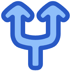 Line Arrow Split Up 1 Icon from Plump Duo Set