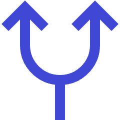 Line Arrow Split Up 1 Icon from Sharp Duo Set