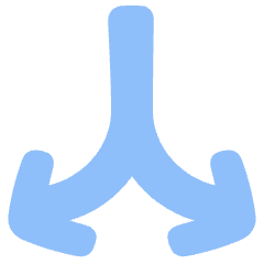 Line Arrow Split Vertical Down 2 Icon from Plump Flat Set