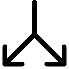 Line Arrow Split Vertical Down 2 Icon from Core Line Set