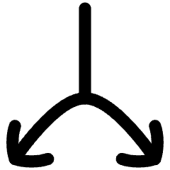 Line Arrow Split Vertical Down 2 Icon from Flex Line Set