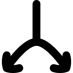 Line Arrow Split Vertical Down 2 Icon from Flex Solid Set