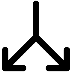 Line Arrow Split Vertical Down 2 Icon from Core Remix Set