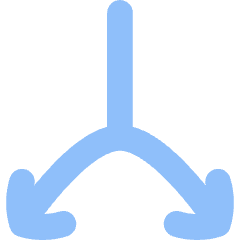 Line Arrow Split Vertical Down 2 Icon from Flex Flat Set