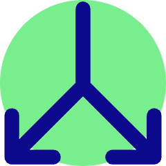 Line Arrow Split Vertical Down 2 Icon from Core Pop Set